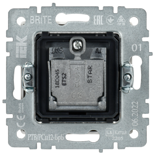 BRITE Розетка двойная TV+SAT РТВ/РСп12-БрБ белый | код BR-AF20-O-K01 | IEK фото 4
