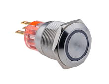 Кнопка IP67, с подсветкой, синяя, с фиксацией, 1NO+1NC, 24В AC/DC, MT67-F24B11 | код 107345 | MEYERTEC