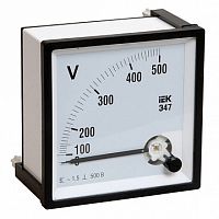 Вольтметр щитовой IEK Э47 600В AC, аналоговый, кл.т. 1,5 | код. IPV10-6-0600-E | IEK