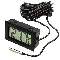ЖК термометр/гигрометр малогабаритный RUICHI HT-1, LCD 16x35 мм, -50…+110 °С, чёрный, длина кабеля 3 м | код 101594 | Ruichi