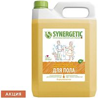 Средство для мытья пола и поверхностей 5 л SYNERGETIC, c дезинфицирующим эффектом, биоразлагаемое, 101500 | код 605556 | SYNERGETIC