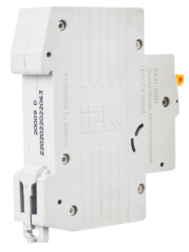 Автоматический выключатель ВА47-60МА без теплового расцепителя 1P 63А 6кА D | код MVA33-1-063-D | IEK  фото 3