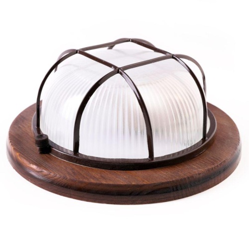 Светильник НБП 03-60-0022 УХЛ4 "Решетка" 230В 60Вт 1301D круг орех Camelion 14089 фото 6