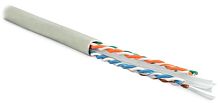Кабель витая пара U/UTP категория 6 4 пары (23 AWG) одножильный (solid) с разделителем LSZH нг(С)-HF серый, Hyperline UUTP4-C6-S23-IN-LSZH-GY-100 (100 м) | код 273515 | Hyperline