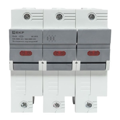 Предохранитель-разъединитель DF 22х58 3Р (тип ПВЦ) EKF | код df223-e | EKF фото 5 Предохранитель-разъединитель DF 22х58 3Р (тип ПВЦ) EKF | код df223-e | EKF фото 5