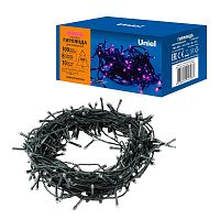 Гирлянда светодиодная ULD-S1000-100/DGA PINK IP20 10м 100 LED роз. свет провод зел. Uniel UL-00008406
