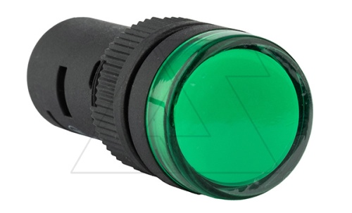 Индикатор светодиодный моноблочный AD16-16C, зеленый, LED 24VAC/DC, 16mm, IP50 | код AD16-16C/G23 | GQELE