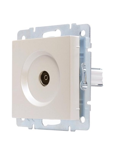 Розетка телевизионная проходная TV 1-м СП Vesna механизм жемчуж./бел. перламутр LEZARD 742-3088-129 фото 2