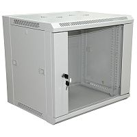 19 Настенный шкаф RexantPRO 9U 600?600?500 мм (ШxГxВ) - передняя дверь стекло, боковые стенки съемные (разобранный) RAL 7035 | код 04-2221 | REXANT
