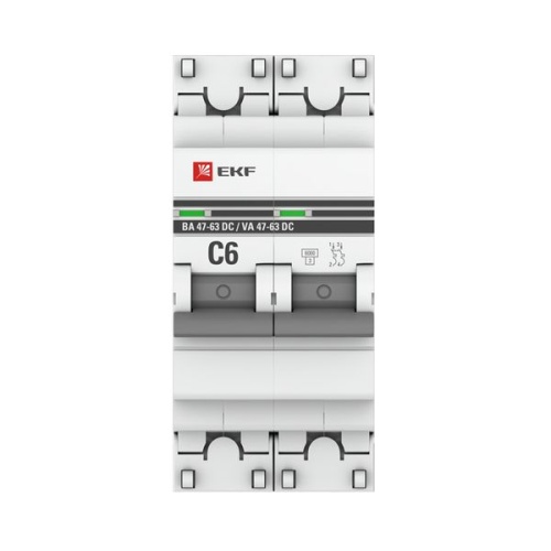 Автоматический выключатель 2P 6А (C) 6кА ВА 47-63 DC PROxima | код mcb4763-DC-2-06C-pro | EKF фото 4
