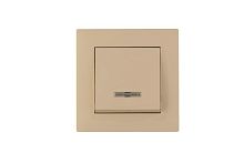 Выключатель 1-клав. с подсветкой Karea RIZZ крем Makel 88010021