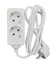 Удлинитель 2G-2-SMART двухместный 10А с заземлением 2м 8322 IN HOME | код 4690612013787 | IN HOME