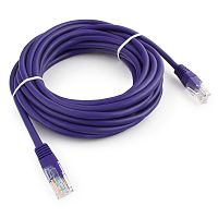 Патч-корд UTP Cablexpert PP12-5M/V кат.5e, 5м, литой, многожильный (фиолетовый) | код PP12-5M/V | Cablexpert