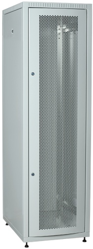 ITK Шкаф сетевой напольный LINEA E 42U 600х800мм перфорированная передняя дверь задняя металлическая серый | код LE35-42U68-PM | IEK