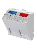 Адаптер 45х45 мм для 2 модулей Keystone, наклонный, белый | код 16B-45-04WT | Eurolan