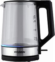 Чайник электрический Hyundai HYK-G8808 1.7л. 2200Вт черный/серебристый корпус: стекло | код 1980862 | HYUNDAI