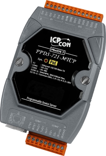 PPDS-721D-MTCP CR Programmable Device Server with PoE, Modbus Gateway, 1 RS-232 port, 1 RS-485 port and an L | код 00-06083295 | ICP DAS