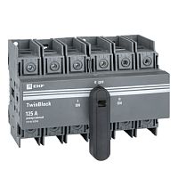 Рубильник 125A 3P реверсивный c рукояткой для прямой установки TwinBlock EKF | код tb-s-125-3p-rev | EKF