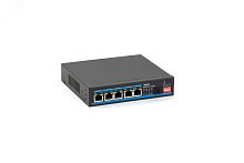 Коммутатор неуправляемый, бесперебойный SKAT 5 портов, PoE+, 1xSFP+, 65 Вт. | код 4086 | Бастион