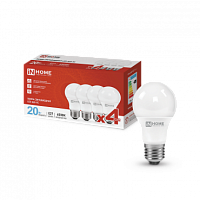Лампа сд LED-A60-VC 4PACK 20Вт Е27 6500К 1900Лм IN HOME | код 4690612047713 | IN HOME