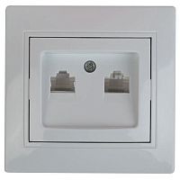 Розетка информационная 2xRJ45, СУ, Plano, антрацит 1-304-05 Intro | код Б0044576 | ЭРА