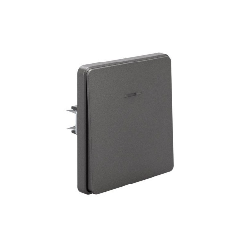 Выключатель ROUND одноклавишный проходной (переключатель) с подсветкой 10А скрытой установки механизм титан | код KR-78-0716-2 | REXANT фото 5