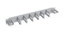 Cabeus JB08-1U-PR-GY Кабельный органайзер горизонтальный 19 1U, 8 пластиковых колец, металлический, цвет серый (RAL7035) | код 10629c | Cabeus