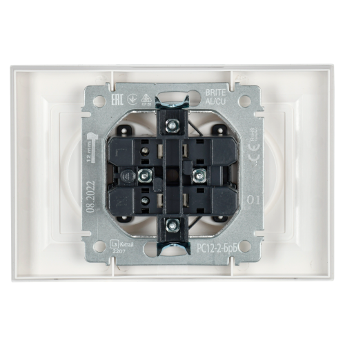 BRITE Розетка 2-местная без заземления без защитных шторок 10А в сборе РС12-2-БрБ белый | код BR-R20-10-K01-F | IEK фото 4