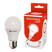 Лампа светодиодная A60 14Вт грушевидная 4500К бел. E27 1260лм 220-240В | Код. EcoL14wA60230vE2745 | Эколномка