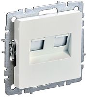 BRITE Розетка двойная RJ11+RJ45 кат.5E РК/Т12-БрЖ жемчуг | код BR-KT20-O-1-K36 | IEK