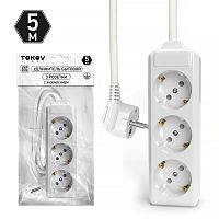 Удлинитель 3х5м с заземл. 10А 3х1.5 TOKOV LIGHT TKL-C01-BU3-5-1.5-Z