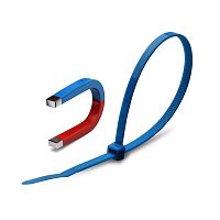 Стяжки кабельные КСС Magnetic 5х300 (син) (100 шт.)(Fortisflex) | код 82023 | Fortisflex