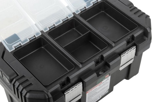 Ящик для инструмента пластиковый 17дюйм 440х240х210мм металл. замки. алюм. ручка FIT 65588 фото 7