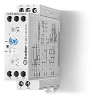 Модульный таймер мультифункциональный (AI, DI, SW, BE, CE, DE, WD), питание 24…240В АС/DC, 2CO 12A, ширина 22.5мм, регулировка времени 0.05с…10дней, степень защиты IP20, версия для ЖД-транспорта | код 830202400000T | FINDER