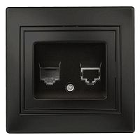 Розетка информационная RJ45, IP20, СУ, Plano, антрацит 1-303-05 Intro | код Б0044575 | ЭРА