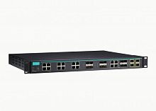 Коммутатор ICS-G7528A-8GSFP-4XG-HV-HV-T Layer 2 full Gigabit managed Ethernet switch with 12 10/100/1000BaseT(X) ports, 8 100/1000BaseSFP slots, 4 10/100/1000BaseT(X) or 100/1000BaseSFP slot combo ports, and 4 10GbE SFP+ slots, 2 isolated power supplies (
