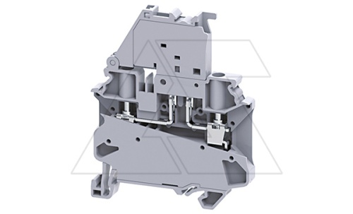 Клемма с держателем предохранителя CYF4L110-240V /6x58,8mm, винтовая, 2 присоед., 4(max 6)mm2, 10A, 1000V, LED 110-240V, серая | код CYF4L110-240V | Connectwell