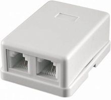 Розетка компьютерная 6P4C (RJ-11). 2 порта (RJ-11 6P4C) | код 10-0306 | SUPRLAN