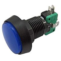 Кнопка GMSI круглая RUICHI 4B-C с LED подсветкой 12 В, 5 А, 30 мОм, 250 В, no(nc)+nc(no), синяя | код 91766 | Ruichi