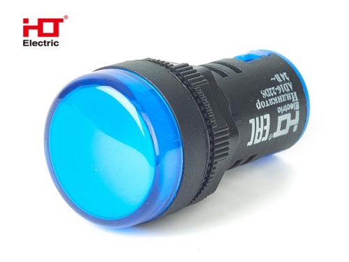 Лампа AD16-22DS(LED)матрица d22мм синий 24В IP40 HLT | код 085-06-26 | HLT