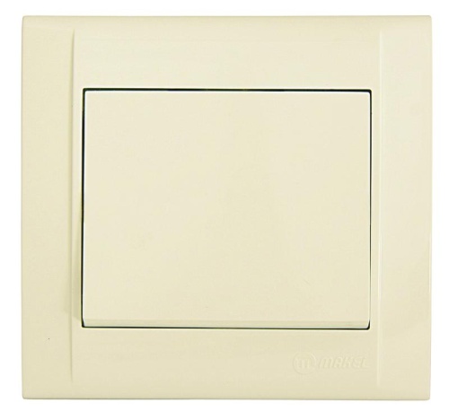Выключатель одноклавишный, проходной, бежевый | код 42010005 | Makel