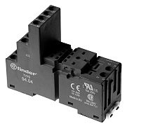 Розетка с винт. клеммами (с зажимной клетью) для реле 55.32 таймера 85.02 модули 86.00 99.02 в комплекте металлич. клипса 094.71 черн. FINDER 94020SMA