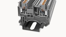 DS2.5-LD L-R-01P-11-00Z(H), Клемма PUSH-IN, 2.5 мм.кв., с диодом, серый, шт | код 11040000232 | DEGSON