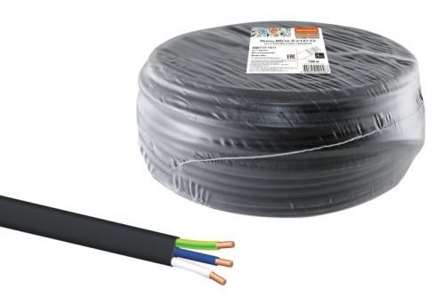 Провод ВВГмб-П нг(А)-LS 3х2.5 220/380 (бухта 90м) Народный ТРТС | код SQ0117-1620 | РЭМЗ ТМ