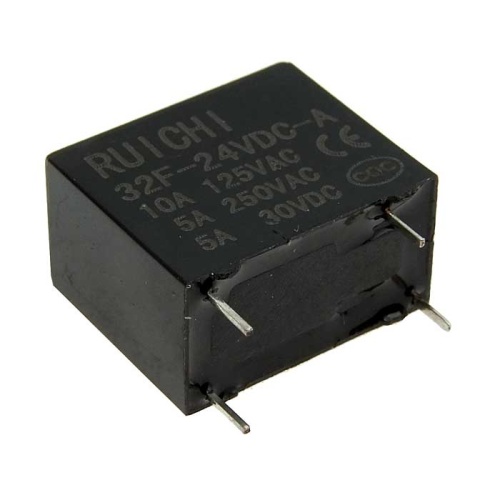 Электромагнитное реле RUICHI 32F (N/O) 24VDC 5A, SPST | код 86064 | Ruichi