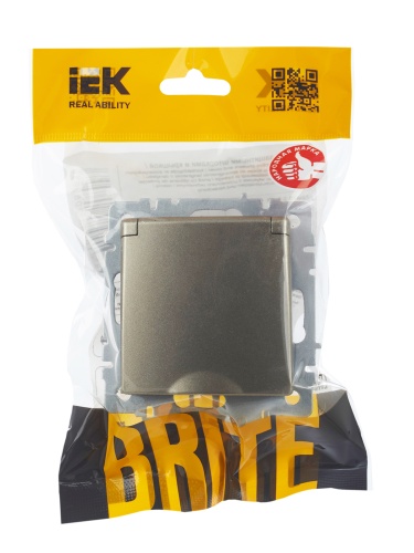 BRITE Розетка 1-местная с заземлением с защитными шторками и крышкой 16А IP20 РСбш10-3-БрШ шампань | код BR-R16-16-K37 | IEK фото 2 BRITE Розетка 1-местная с заземлением с защитными шторками и крышкой 16А IP20 РСбш10-3-БрШ шампань | код BR-R16-16-K37 | IEK фото 2