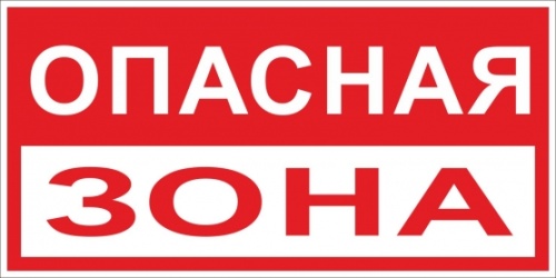 Знак Опасная зона 250х500 мм, пластик EKF | код pn-3-02 | EKF