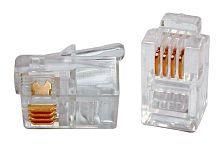 Телефонный разъем RJ-12(6P6C) (3/3 микродюйма) (100 шт) | код. 49378 | Hyperline