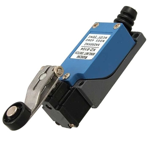 Выключатель путевой с поворотным рычажным роликом RUICHI KZ-8104, NO-NC (4P), IP64, 5 А, 250 В, 15 мОм, корпус из сплава алюминия и цинка, головка алюминиевая | код 93226 | Ruichi