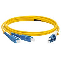 Патч-корд оптический LANMASTER, LSZH, дуплексный, LC/UPC-SC/UPC, SM OS2, 2.0 м | код LAN-2LC-2SC/SU-2.0 | LANMASTER